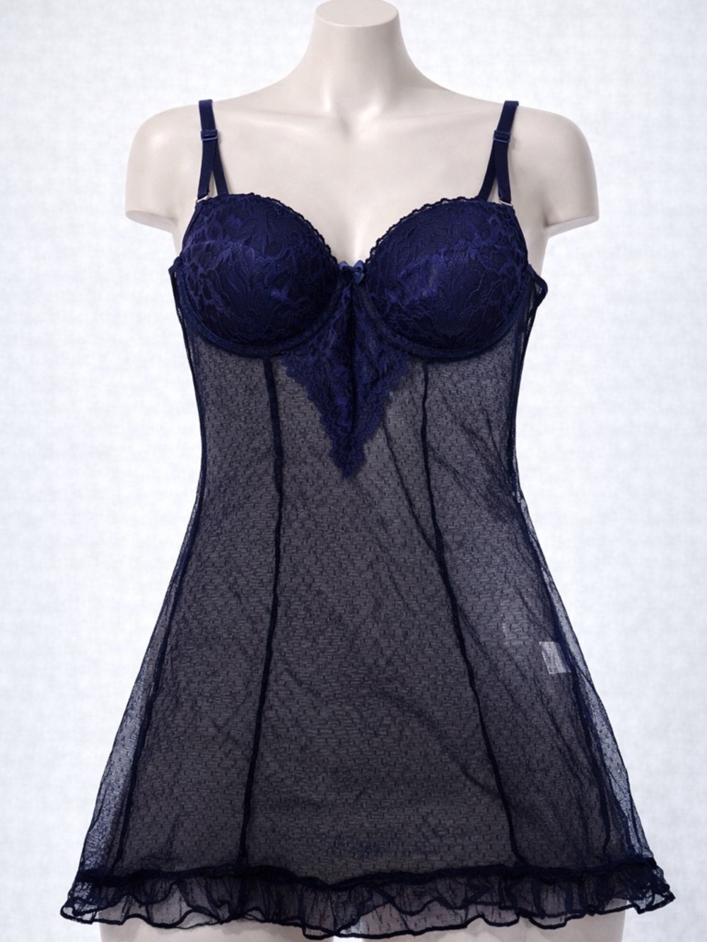 Navy Lace Babydoll Chemise - Women Intimates Sleepwear